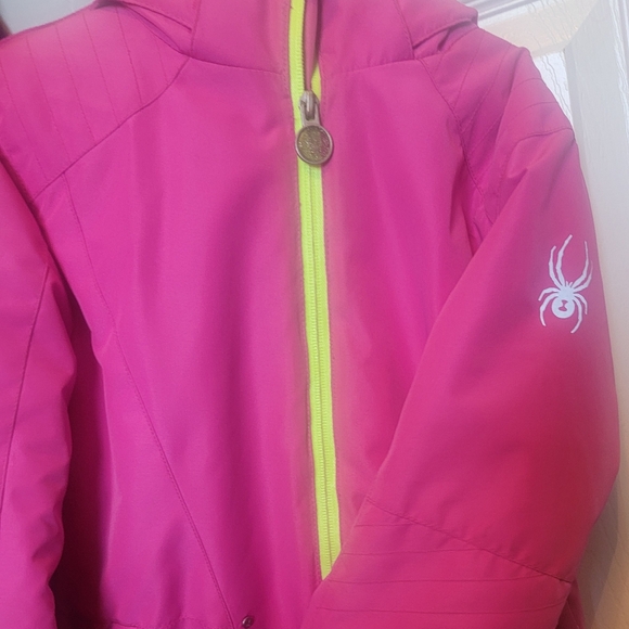 Spyder Pink Puffer Jacket with Hood and Insulation - Picture 2 of 2